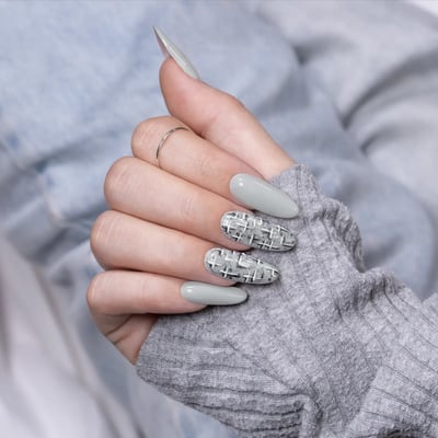 nail art invernale tweed