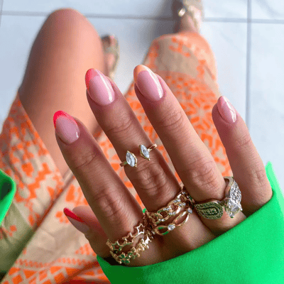 french nails color corallo copia