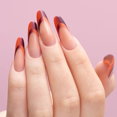 ongle orange degrade