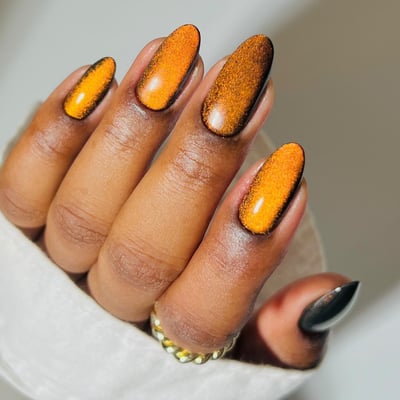 pumpkin nails unghie halloween arancioni