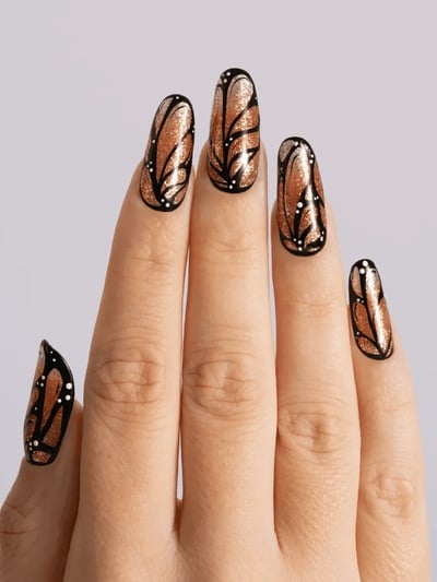 unghie halloween butterfly nails