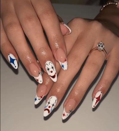 unghie halloween clown