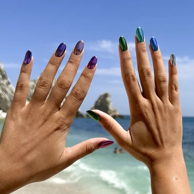 unghie metallizzate gradient nails