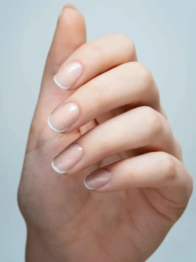 unghie sposa french glitter