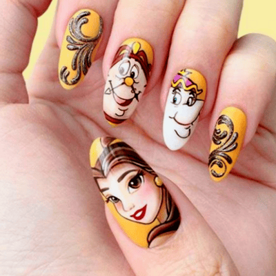 Beauty and the Beast nails