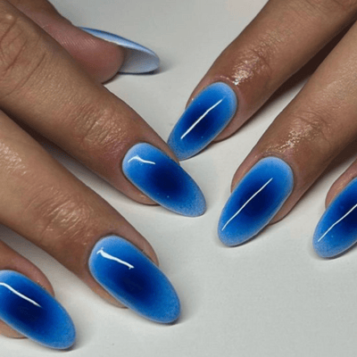 dark blu aura nails