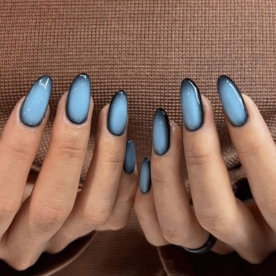 light blue aura nails