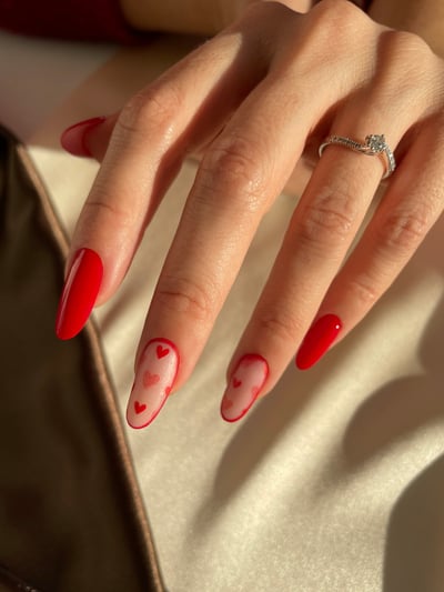 unghie cuori san valentino