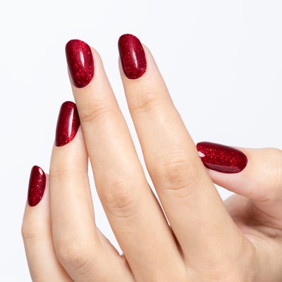 nail art rosso glitter