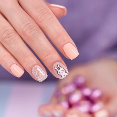 unghie nail art coniglio pasqua